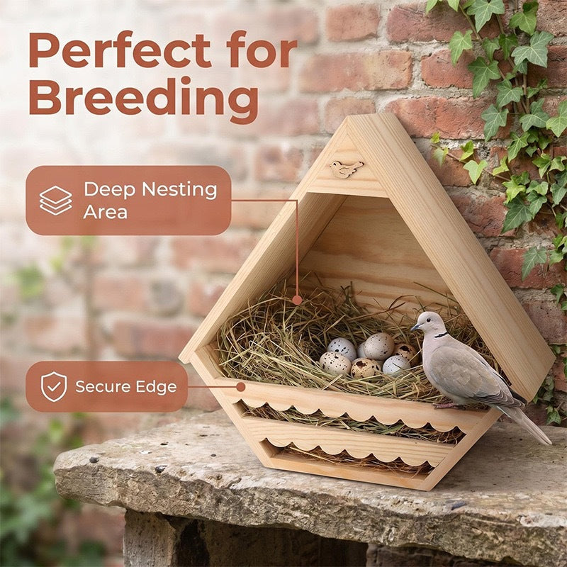 Hanging Pine Wood Bird Nest House