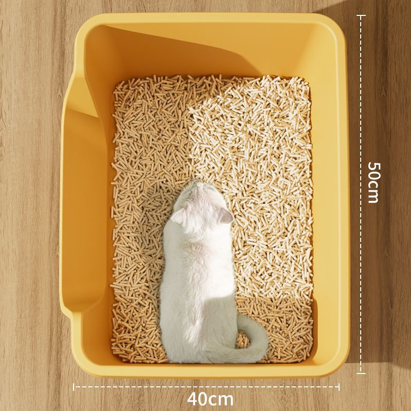 Extra Large Open Cat Litter Box Semi-Enclosed Pet Toilet