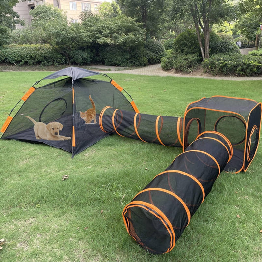 Pet Cage Cat and Dog Play Tunnel Tent