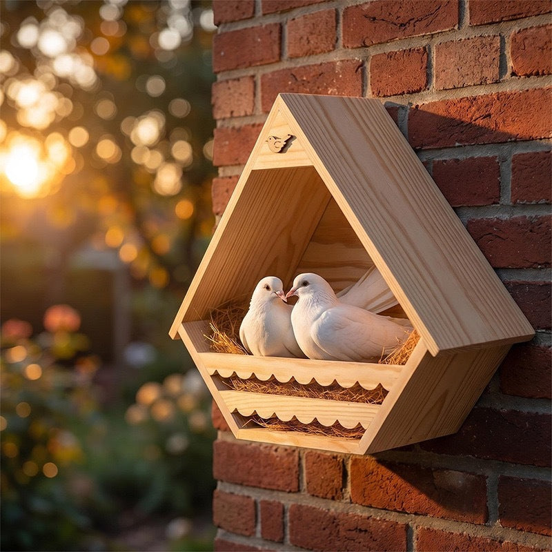 Hanging Pine Wood Bird Nest House
