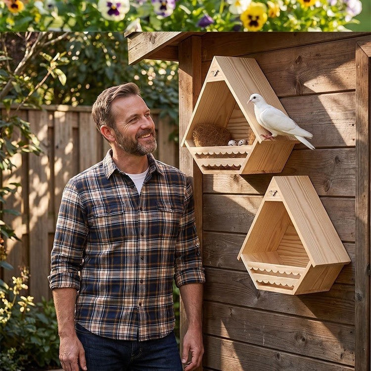 Hanging Pine Wood Bird Nest House