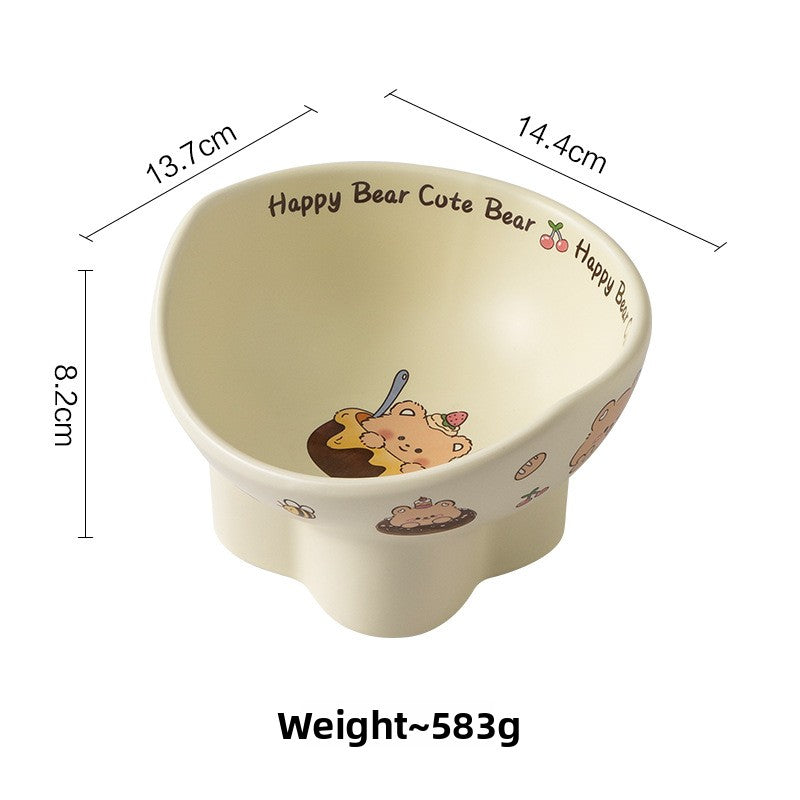 Cake Bear Ceramic Pet Bowl Anti-Tip Cat Dog Food Bowl